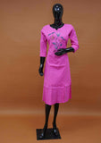 Pink Chanderi Screen Print Butti Frock – Medium to 2XL