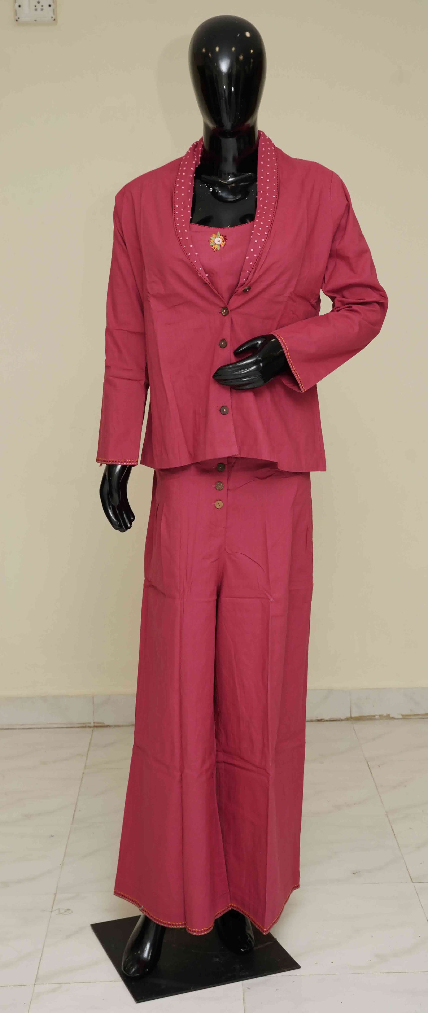 Pink - Pure Cotton 2-Piece Dress Set – Medium to 2XL