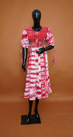 Berry Pink Shibori Tie-Dye Embroidered Mul Cotton Anarkali Top – Premium Ethnic Tops (Medium - 2XL)