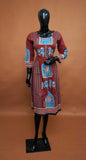 Red Ajrakh Print Cotton Frock Style Top – Medium to 2XL