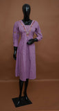 Women’s Lavender Pure Cotton A-Line Kurti with Intricate Neckline Embroidery – Premium Ethnic Tops (Medium - 2XL)