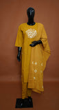 Mustard Yellow- Pure Cotton 3-Piece Dress Set – Medium to 2XL