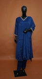 Blue A-Line Ready-Made Dress with Beautiful Work – Medium to 2XL