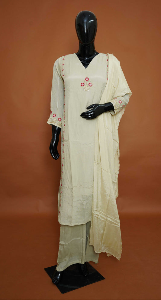 Cream - 3-Piece Dress Set (kurta sets) – Medium to 2XL