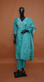 Seafoam Green Premium Silk Kota A-Line 3-Piece Ready-to-Wear Dress Set – Medium to 2XL