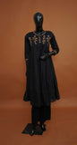 Midnight Black Premium Pure Mul Cotton 2-Piece Readymade Salwar Suit Set – Medium to 2XL