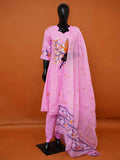 Pastel Pink Handwoven Dhakai Jamdani Cotton Salwar Suit Set - Medium to 2XL