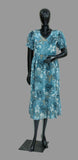 Blue Semi Georgette Floral Frock | Medium to 2XL | Sahitha Studio