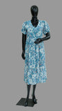Blue Semi-Georgette Floral Frock for Women | Ethnic Elegance | Sizes M to 2XL – Sahitha Studio