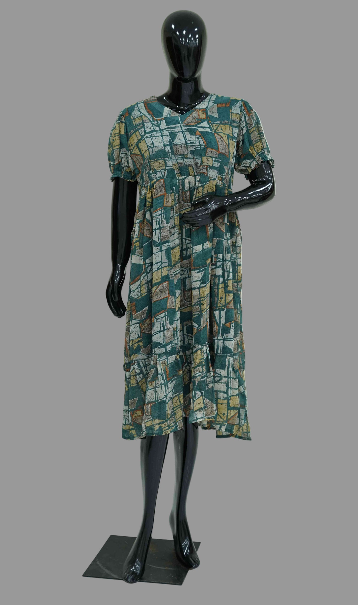 Semi-Georgette Printed Frock for Women | Ethnic Casual Wear | Sizes M to 2XL | Sahitha Studio