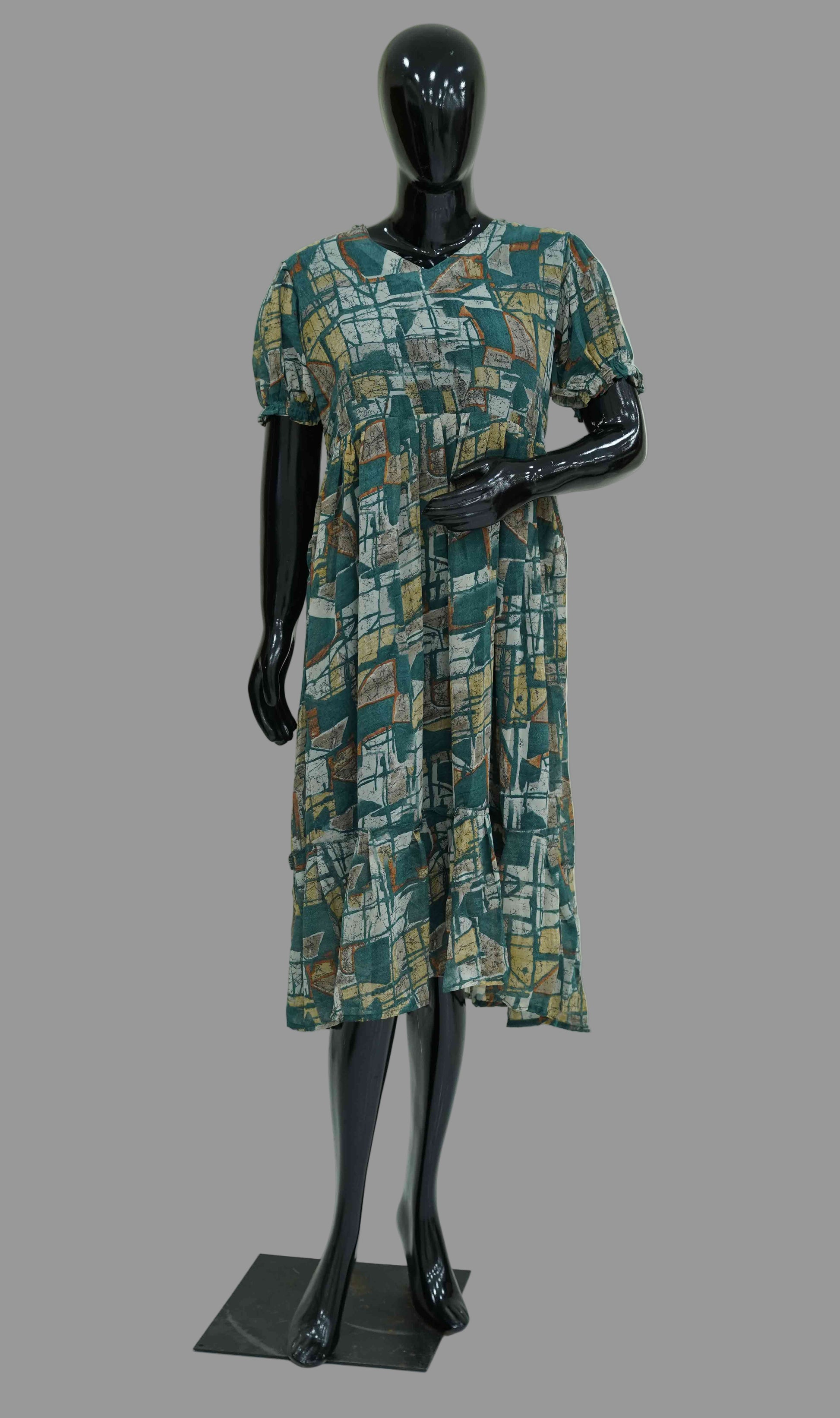 Semi-Georgette Printed Frock for Women | Ethnic Casual Wear | Sizes M to 2XL | Sahitha Studio