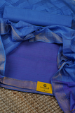 Blue Handloom Cotton Mangalagiri Dress Material with Dual Tone Zari Border and Blue Checks Dupatta