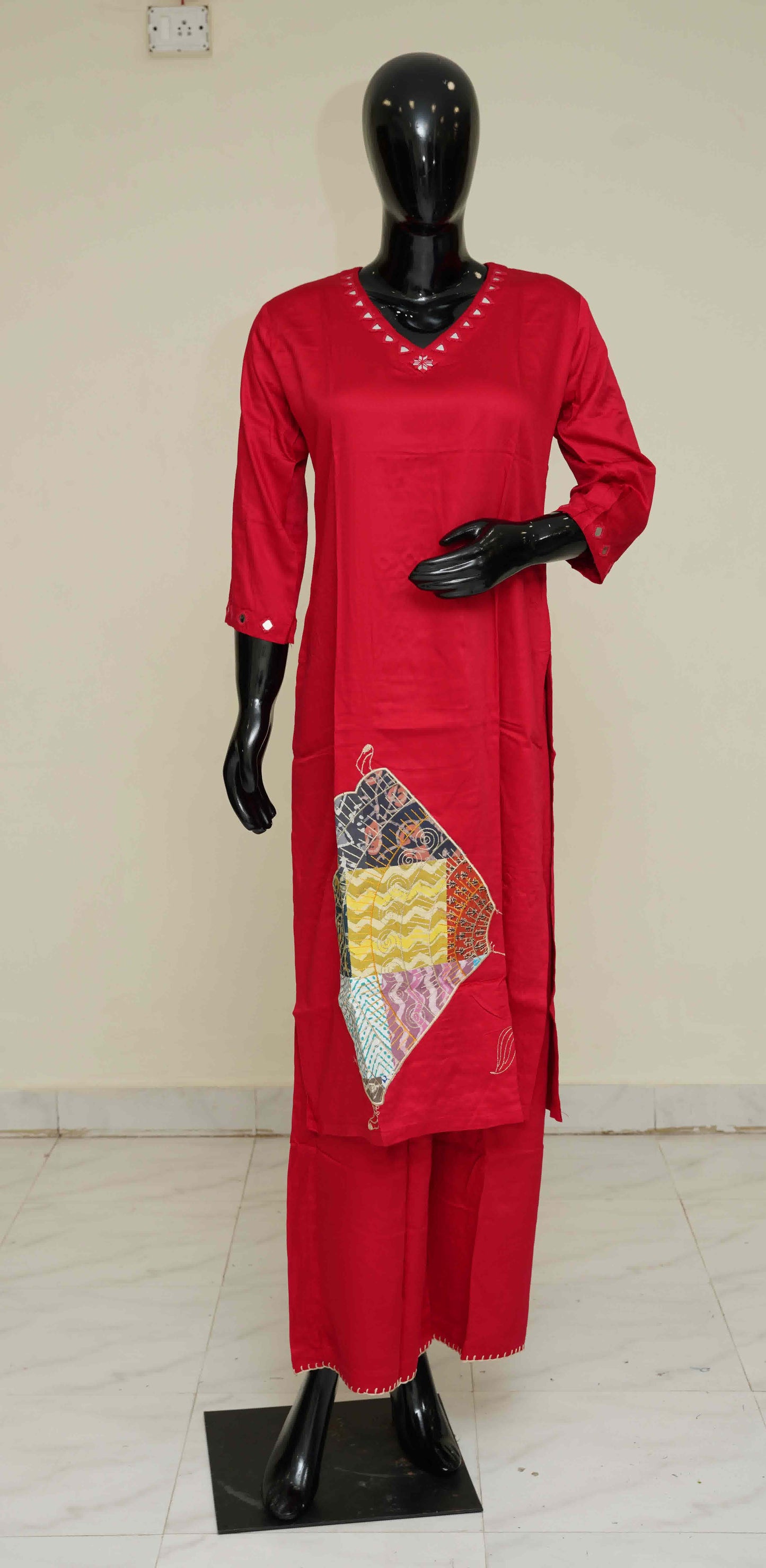 Dark Pink - Pure Cotton 2-Piece Dress Set – Medium to 2XL